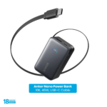 Anker Nano 45w 10000mAh Power Bank (Built-In Retractable USB-C Cable)