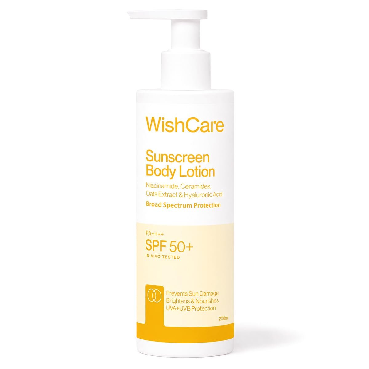 WishCare Sunscreen Body Lotion SPF 50 PA+++ with Niacinamide, Ceramide Carrot Seed and Raspberry 200ml WishCare Sunscreen Body Lotion SPF 50 PA+++ with Niacinamide, Ceramide Carrot Seed and Raspberry 200ml - Image 1